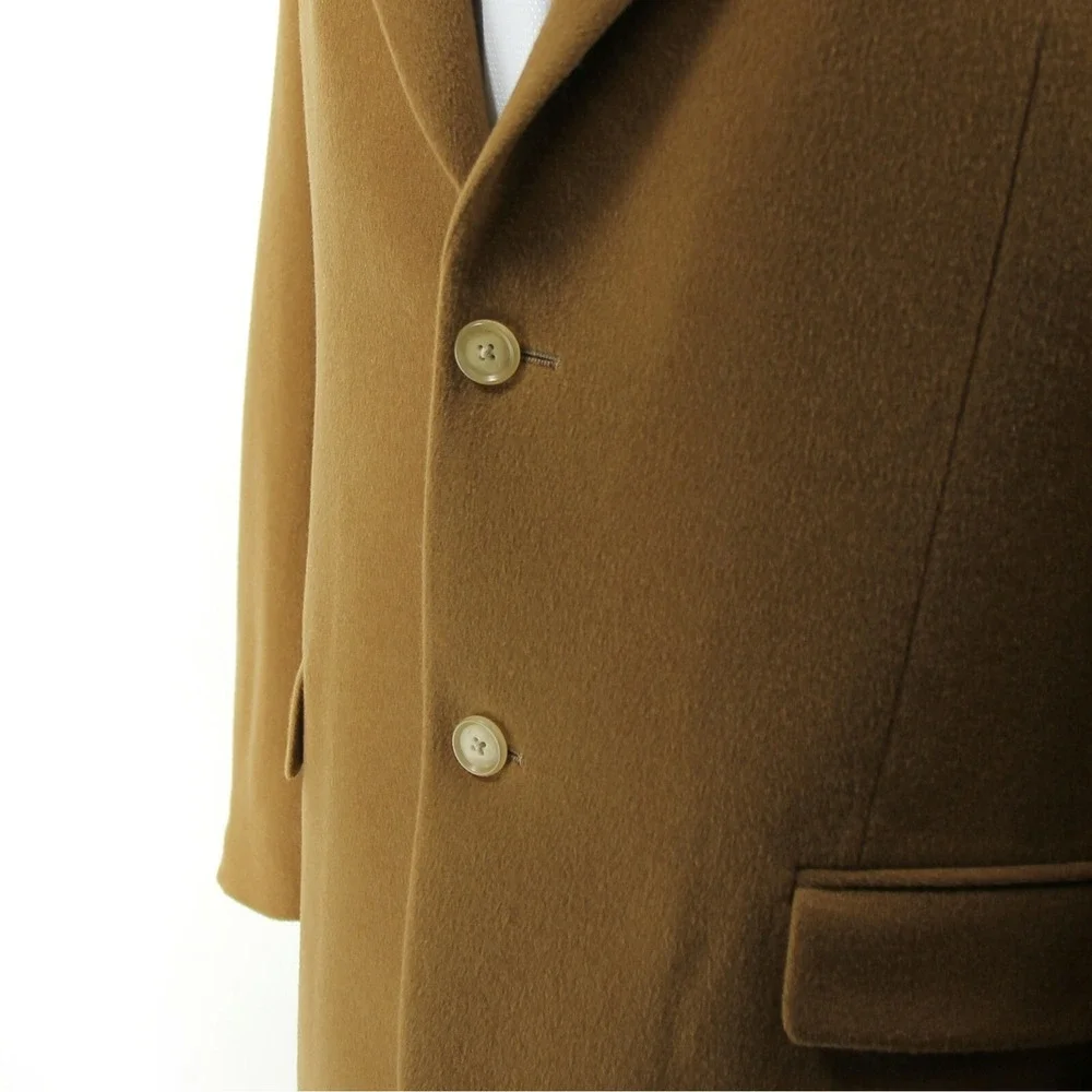 Lands' End 100% Cashmere 2 Button Sport Coat Mens Sz 42 Regular Tan Single Vent